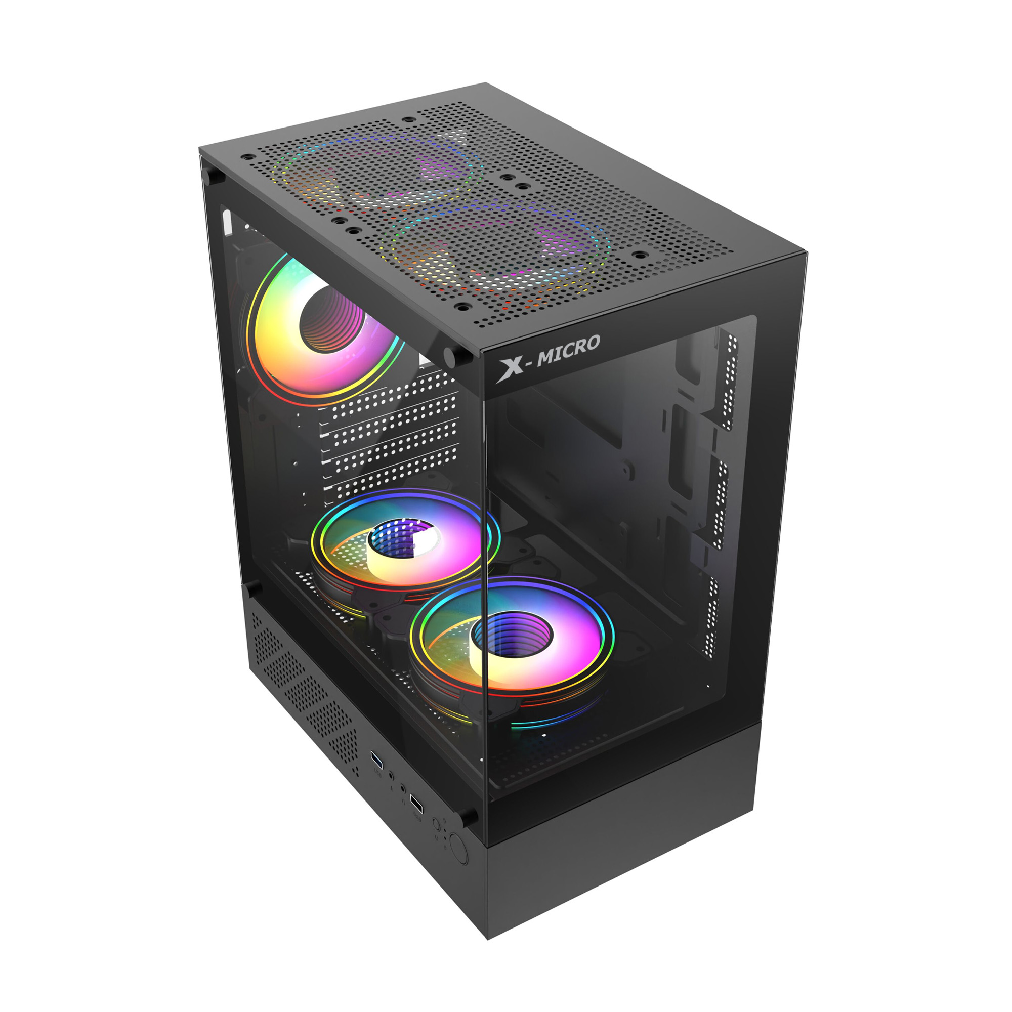 X-MICRO Gabinete Gamer AXIS G1 con vidrio templado y ARGB – CSAX-G1-1
