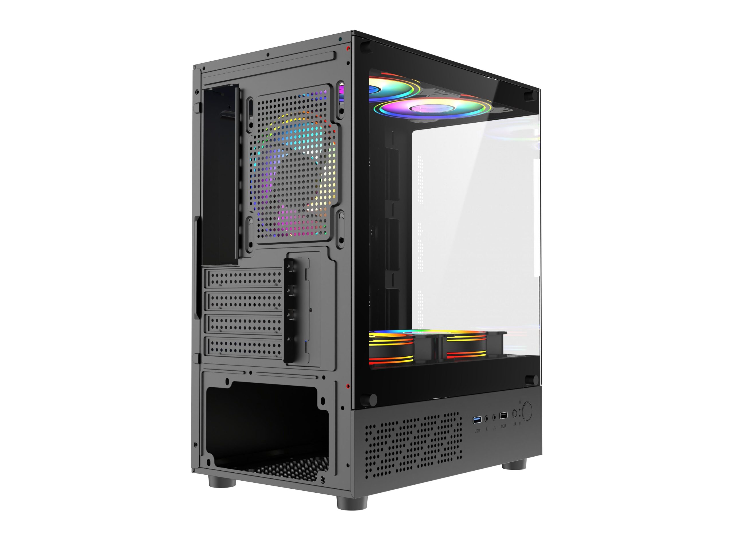 X-MICRO Gabinete Gamer AXIS G1 con vidrio templado y ARGB – CSAX-G1-1
