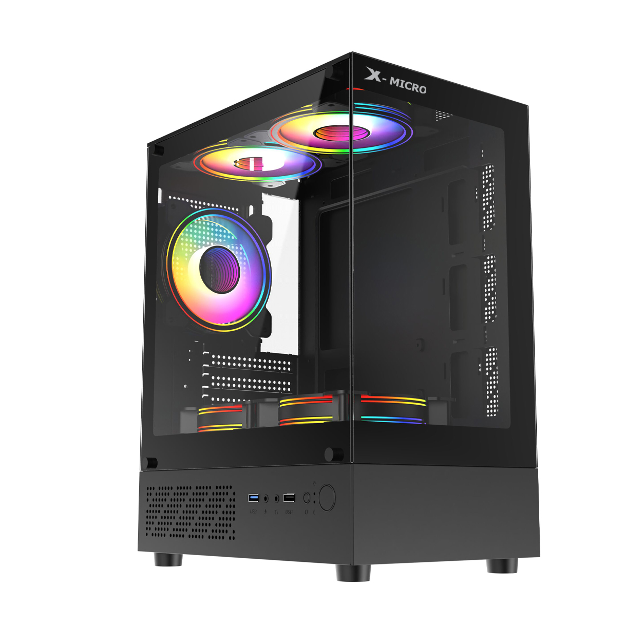 X-MICRO Gabinete Gamer AXIS G1 con vidrio templado y ARGB – CSAX-G1-1