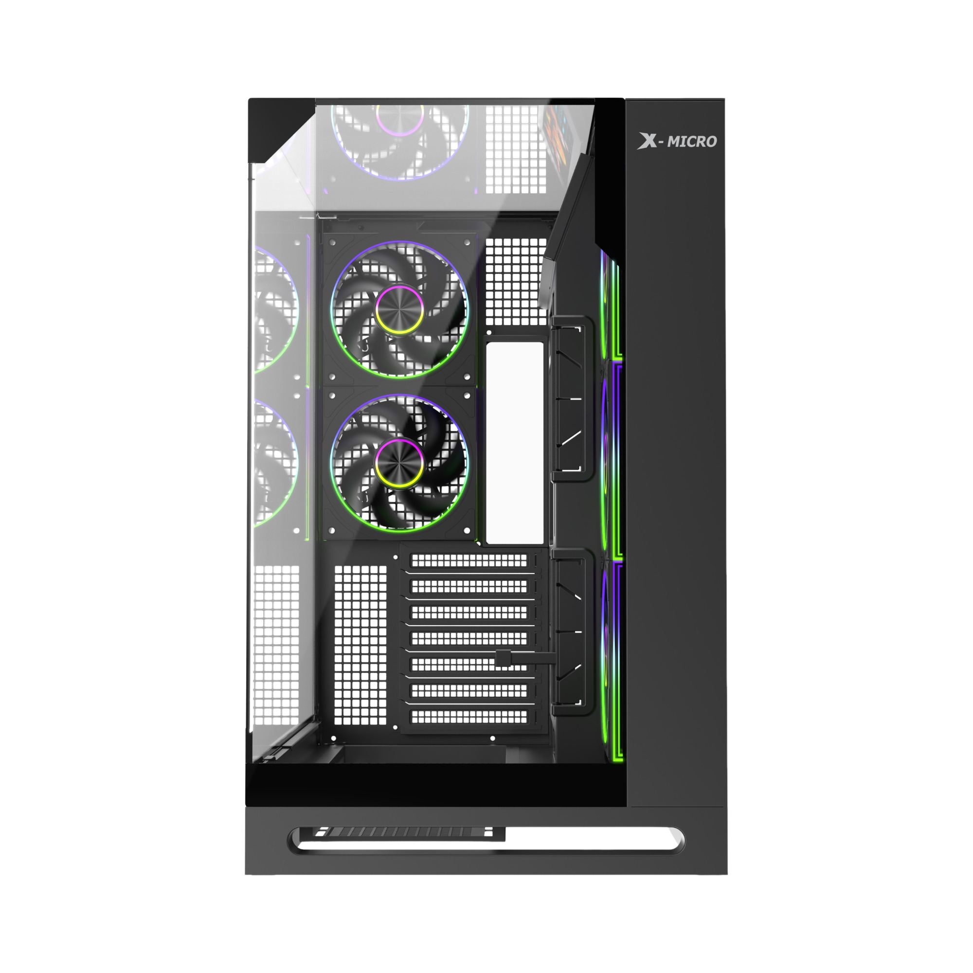 X-MICRO Gabinete Gamer Invictus Ultra 9 LCD con pantalla de 9,16″ – Negro - CSIU-9L-1B