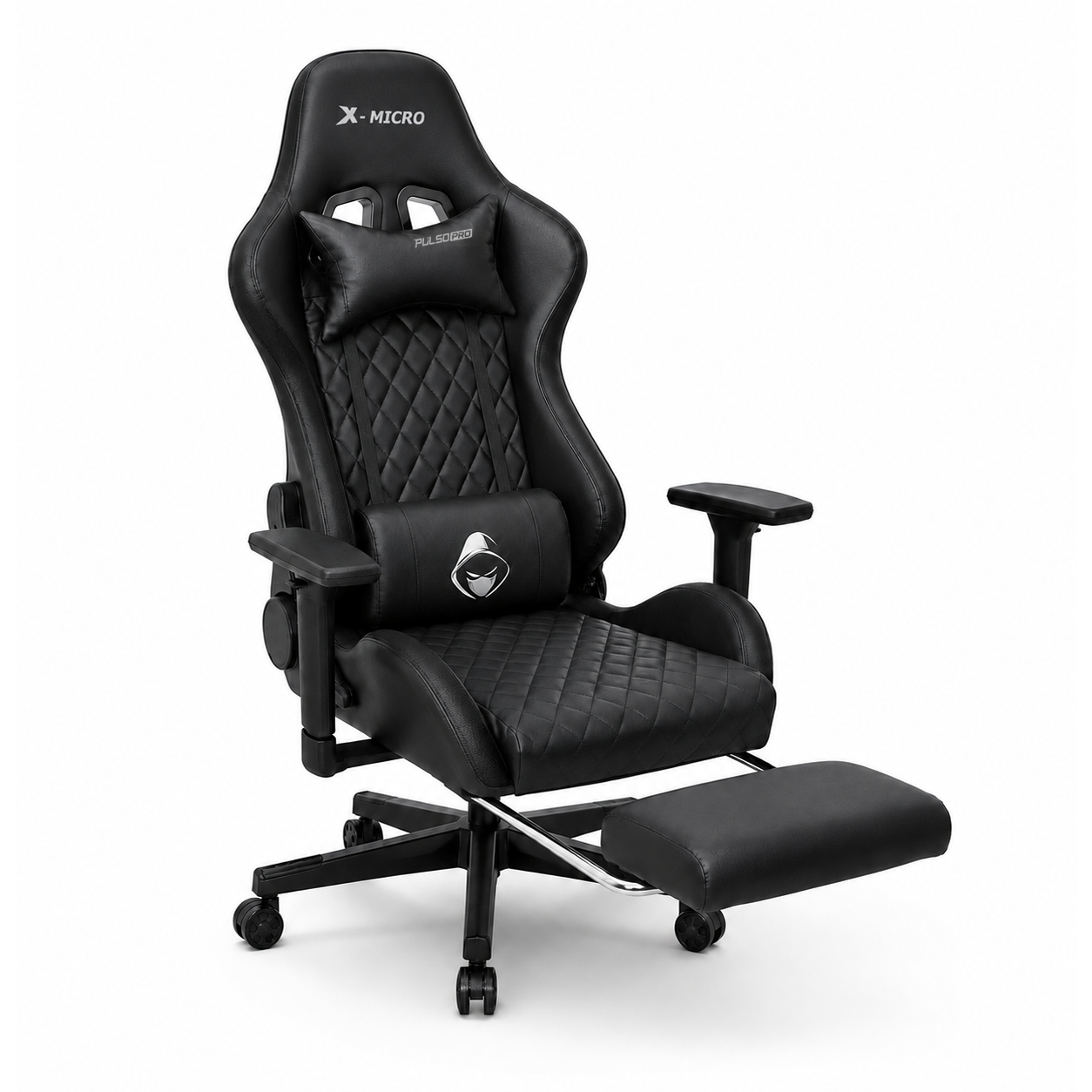 X-MICRO Silla Gamer Reclinable 180° con Reposabrazos 3D – XM-9183BK