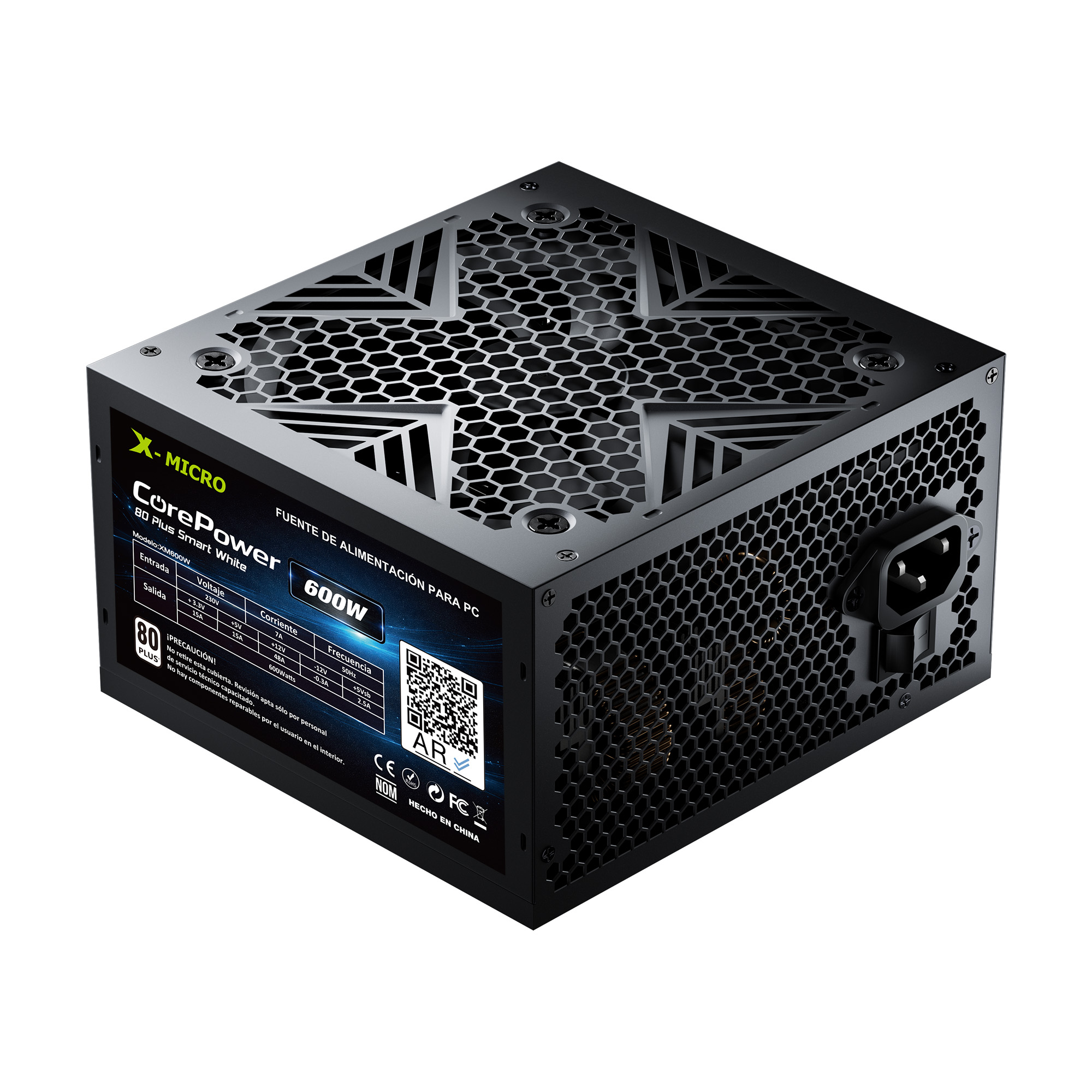 X-MICRO Fuente de Alimentación CorePower 80 Plus Smart White 600W – XM600W