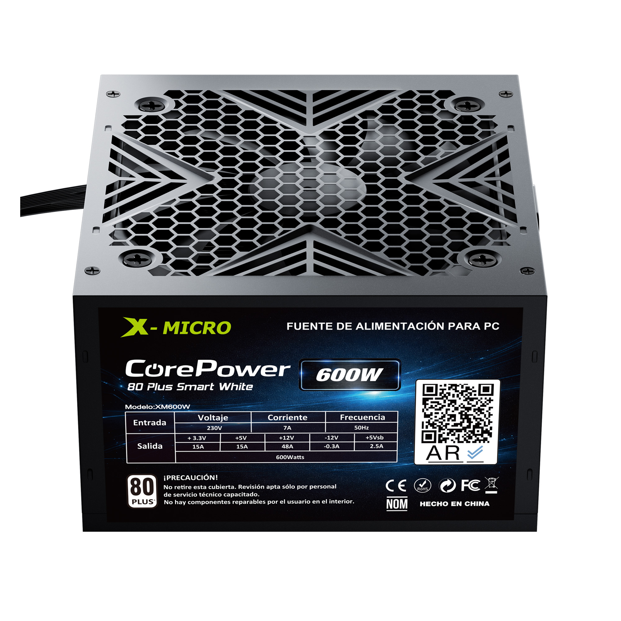 X-MICRO Fuente de Alimentación CorePower 80 Plus Smart White 600W – XM600W